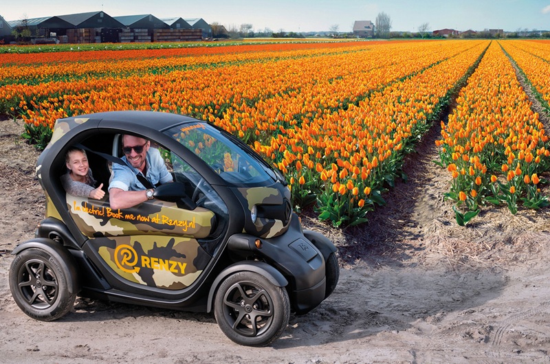 Keukenhof Visit and Self-guided Tulip Tour in an Electric Renault Twizy with Transfers